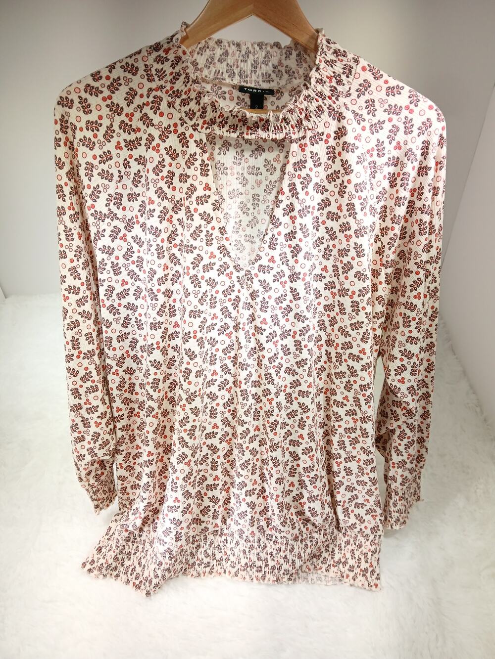 Torrid Textured Jersey Smocked Bottom Top - 2XL